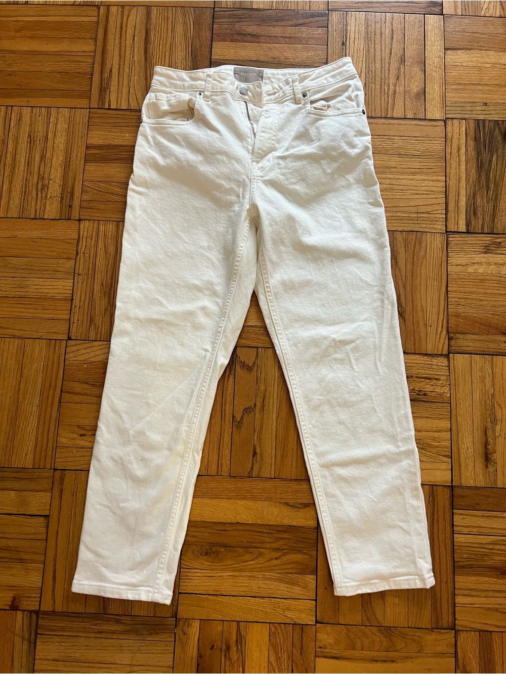 Everlane Curvy Cheeky White Denim Jeans Size 30 Reg